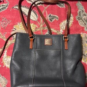 Dooney & Bourke Black and Brown Leather Tote